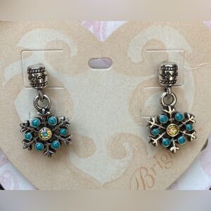 ❄️ RARE BRIGHTON VINTAGE Turquoise Snowflake Drop Earrings